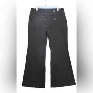 Dalia Collection Pants Sz 10 Flare Wide Leg High Rise Black Button Fly Capsule